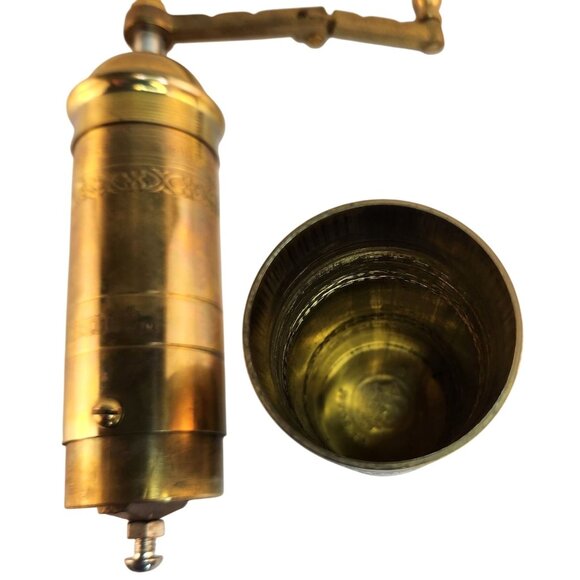 Frugal Gourmet Tall Brass Manual Pepper Mill Grinder 11" Made In Greece - Picture 6 of 8